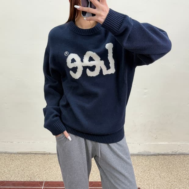 LEE 니트 네이비