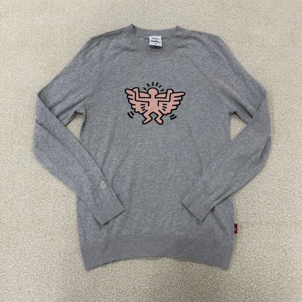 100 키스해링 여성 자수 코튼 니트 0123T1