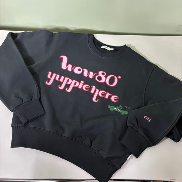 우먼FREE MAYOL 마욜 차콜 WOW 숏 맨투맨