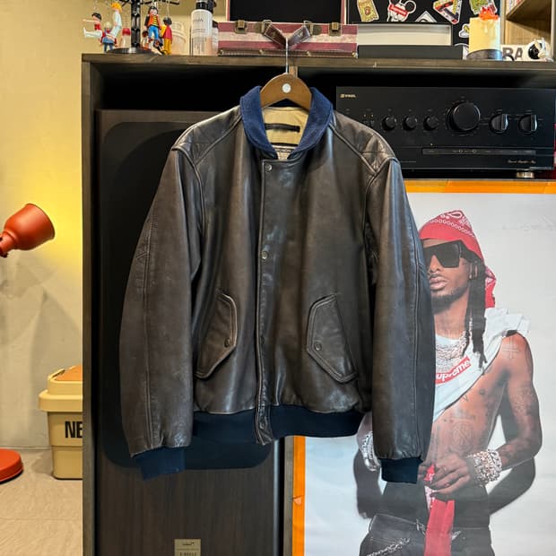 90s 쉐비뇽 소가죽 자켓 S(L)