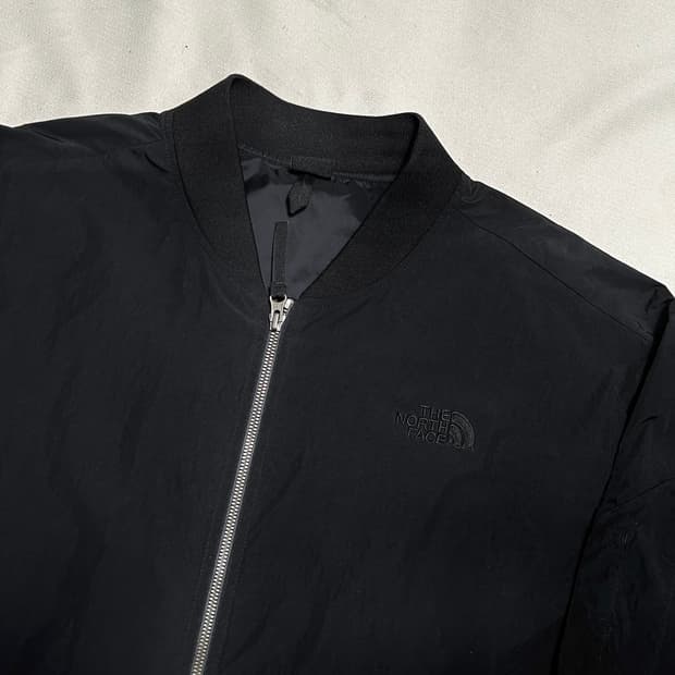 2XL 노스페이스 블랙 나일론 항공 자켓
