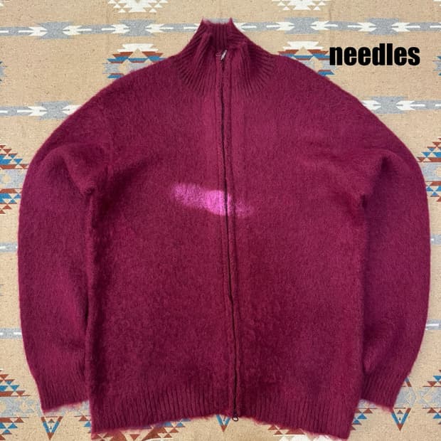 [L] 니들스 모헤어 집업 가디건 보르도