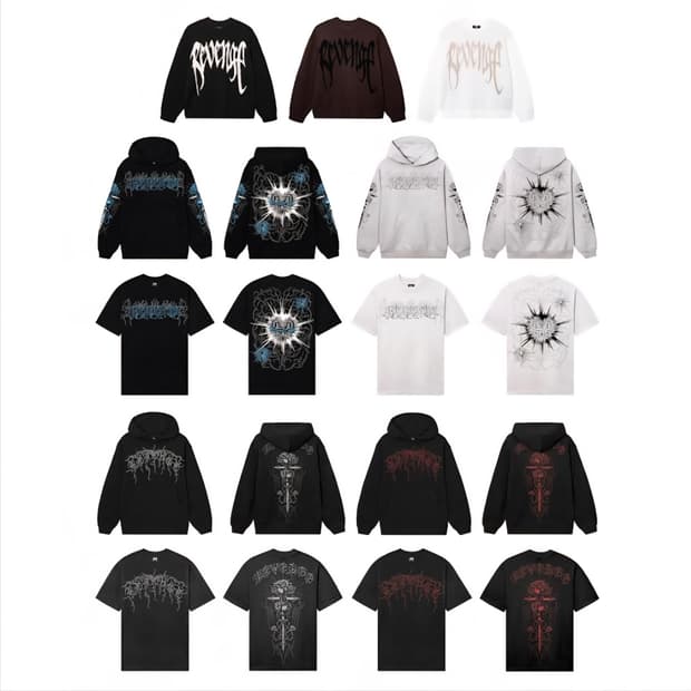 revenge rose cross hoodie
