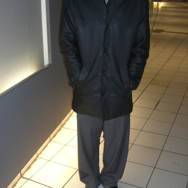 vintage real leather car coat