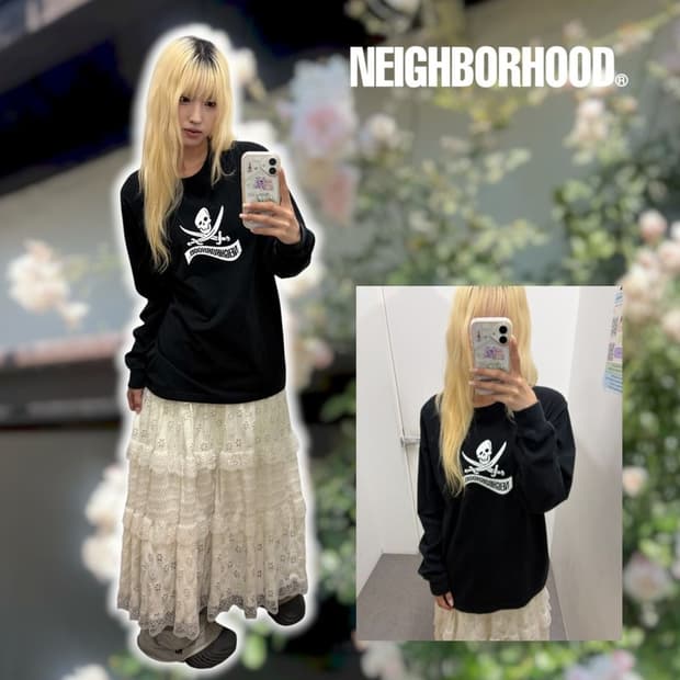 네이버후드 스컬 프린팅 롱슬리브