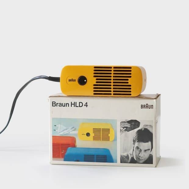 Vintage Braun HLD 4 Hair Dryer yellow