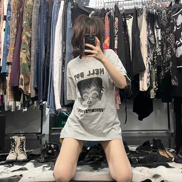 united athlete 그레이 프린팅 반팔