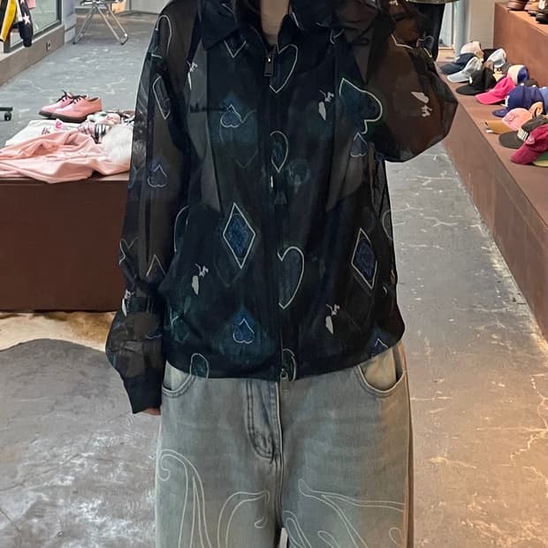 앤더슨벨 쉬어 매쉬 집업 자켓 H1836