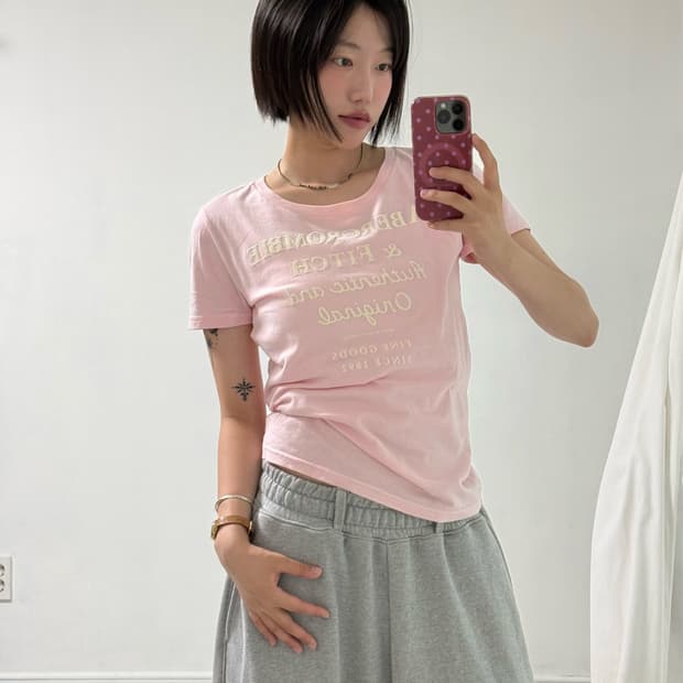 강추🎀)아베크롬비 베이비 핑크 반팔티