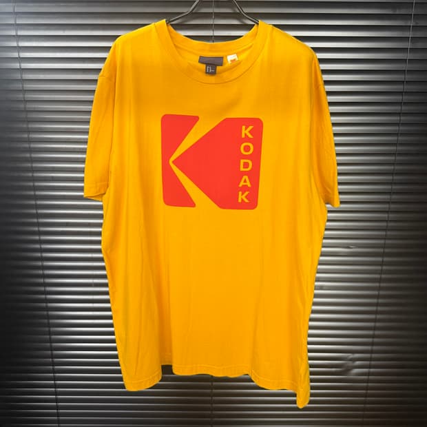 H&M KODAK 코닥 콜라보 옐로우 노랑색 반팔티 배색 XL 105