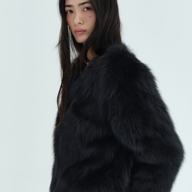 Ore 오어 Fox Fur Jacket Black 새상품