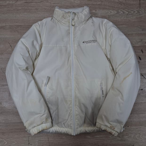 디스커버리 구스다운 리버시블 후리스 숏패딩 S(90)