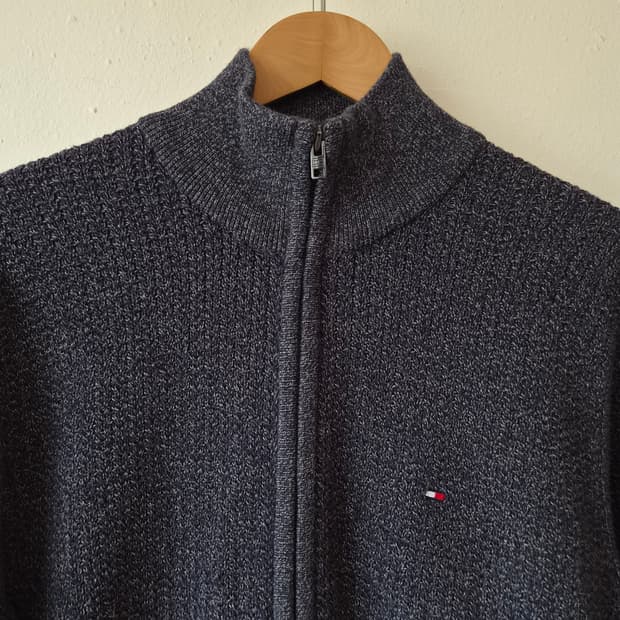 타미힐피거 남성 니트하프넥코튼가디건 M사이즈