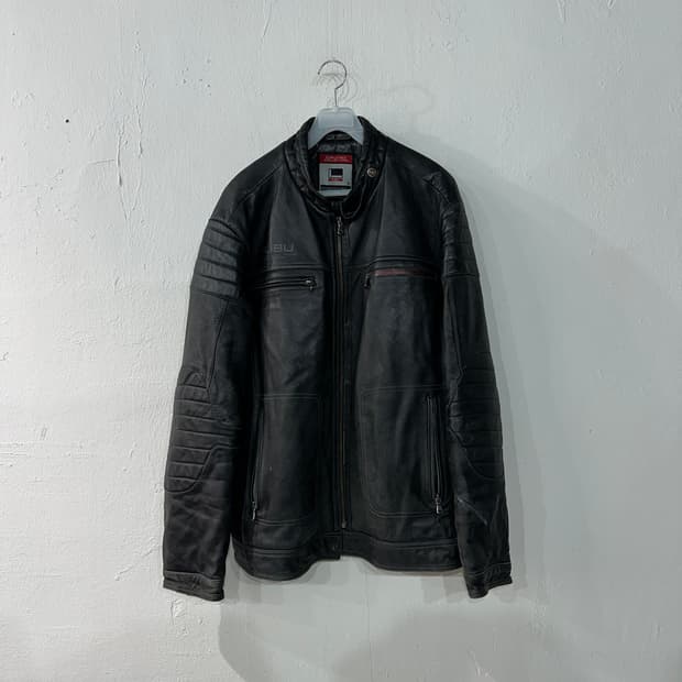 FUBU 후부 레이싱 레더 자켓 XL