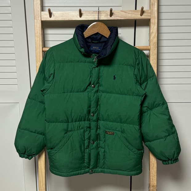 폴로 랄프로렌 아동 10-12 그린 패딩 자켓