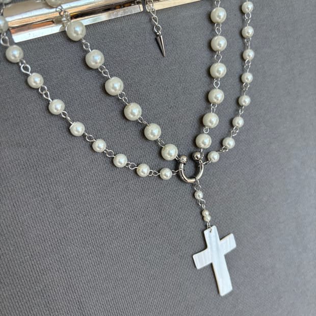 Pearl Cross Necklace🪽