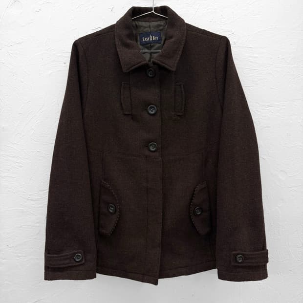 east boy 버튼 울 자켓