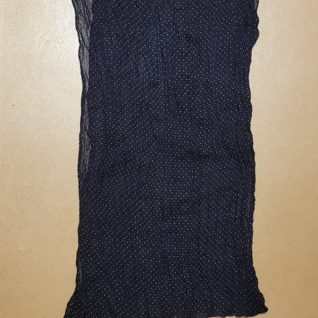 검정 도트 쉬폰 스카프