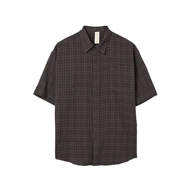 (1회착 택포가격) 코프위 님보 체크 하프 셔츠 다크 그레이 3(L)