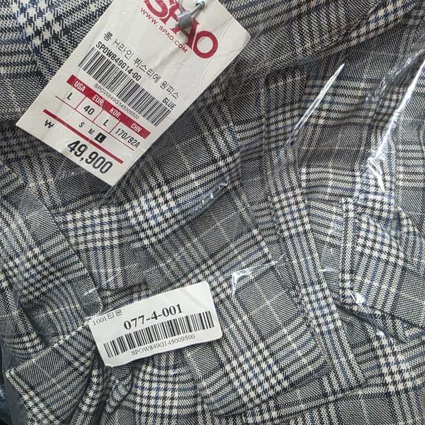 뷔스티에 체크 롱 원피스 L 새상품