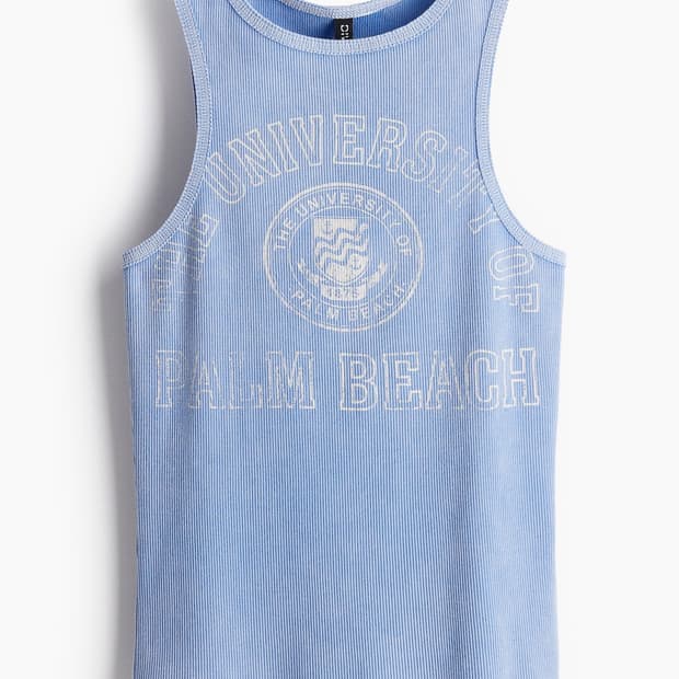 h&m ripped vest top university blue