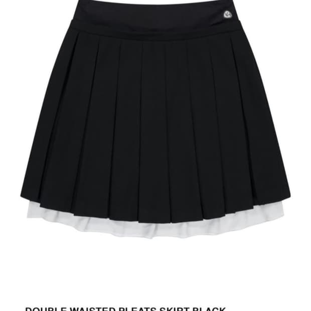 DOUBLE WAISTED PLEATS SKIRT BLACK