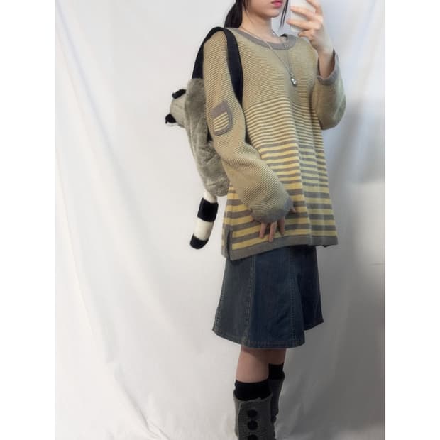 울/앙고라 블렌디드 포켓 디테일 니트 