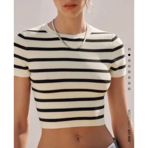 Zara 베이직 니트 크롭 탑 M