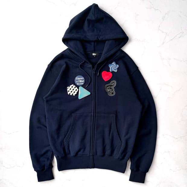TΣist Multi Badge Zip Hoodie / navy