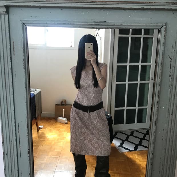 vintage lace pink one-piece