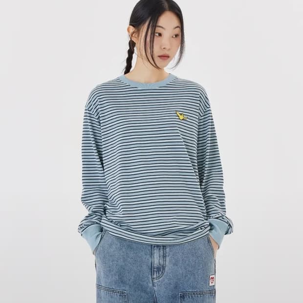 마크곤잘레스 엔젤 멀티 스트라이프 티셔츠 GREYISH BLUE M