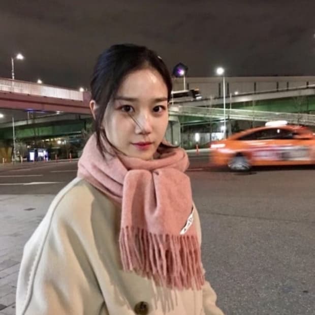 [정품] 아크네스튜디오 머플러 내로우 로즈 멜란지