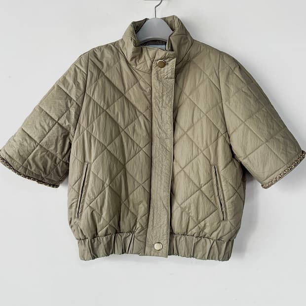 센존 블루라벨 반팔 체인 패딩