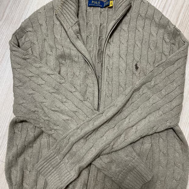 폴로 랄프로렌 꽈배기 니트집업XL(QR정품)