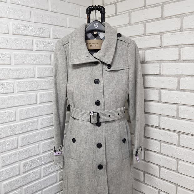 [uk8/정품] 버버리 캐시미어혼방 벨티드 울코트
