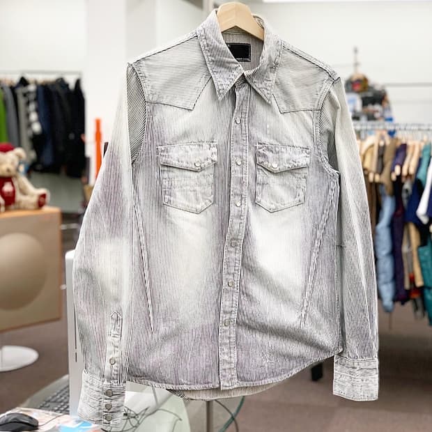 NUMBER (N)INE 넘버나인 스트라이프 웨스턴 셔