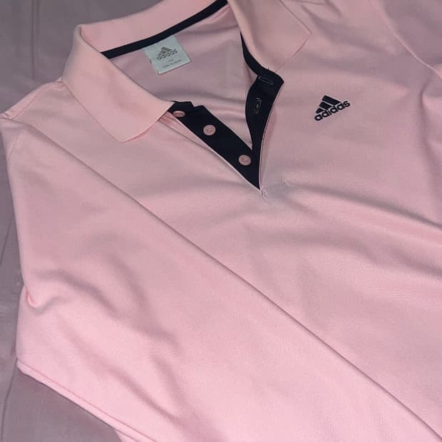아디다스 블랙핑크 카라 긴팔티