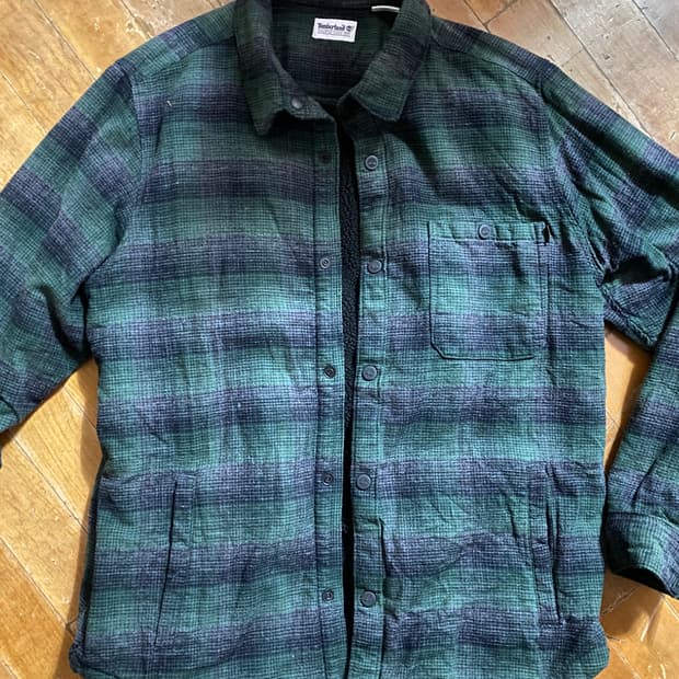 팀버랜드 플리스 체크 셔츠형 아우터 XL