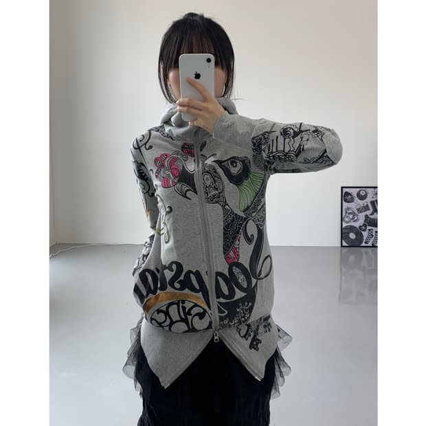 Oilily Graphic Zip Up Hoodies