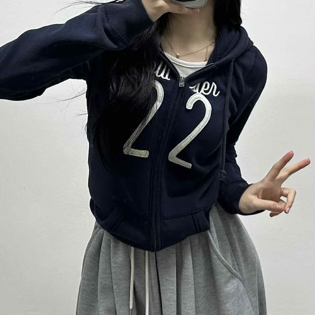 홀리스터 y2k 여리핏 블랙 후드집업 희귀져지(M)