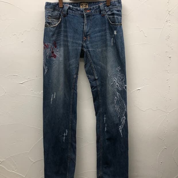 nylaus jeans 오리엔탈 드래곤 데님 팬츠