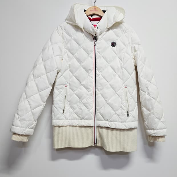 팬텀 여성 퀼팅 다운패딩 화이트 캐시미어
