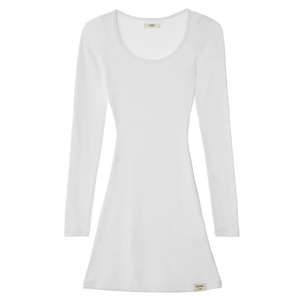 글로니 G CLASSIC RIB MINI DRESS WHITE