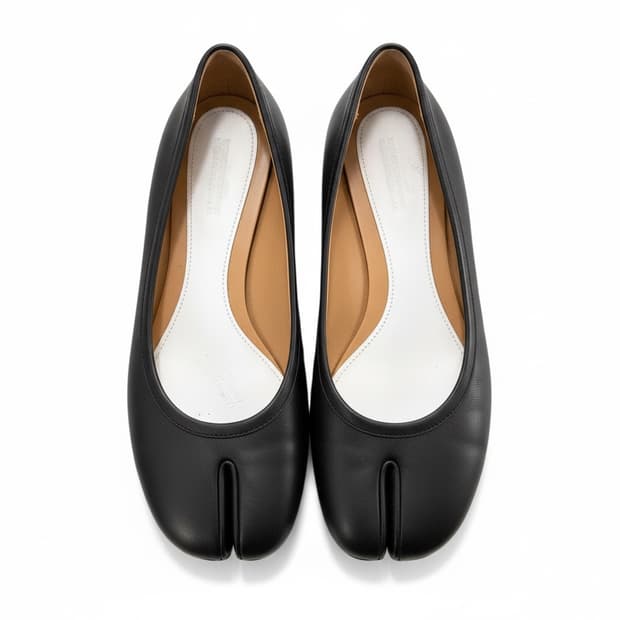 메종 마르지엘라 정품  발레리나 타비 플랫슈즈 블랙 37.5