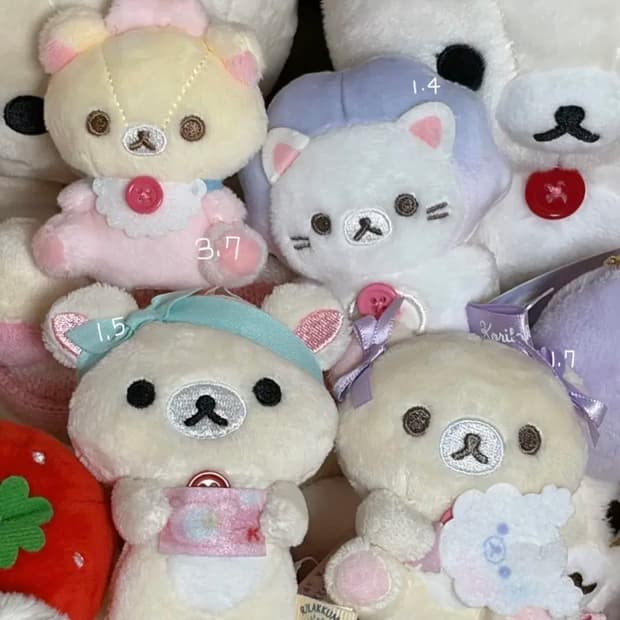 코리락쿠마 테노리 인형 (우사우사베이비, 솜사탕, 캠핑)