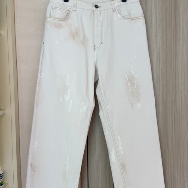 (새상품) 25SS 솔리드옴므 페인팅 크림진 