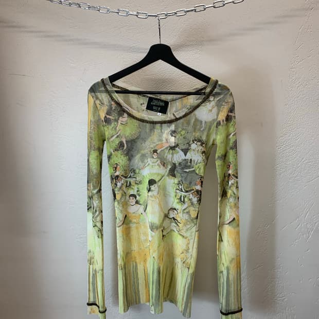 장폴코티에 발레리나 프린트 메쉬 탑 