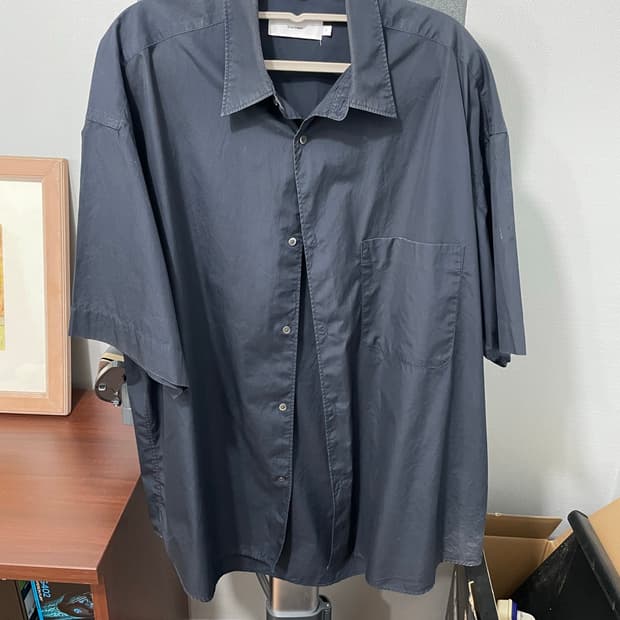 그라프페이퍼 반팔셔츠 네이비 F 