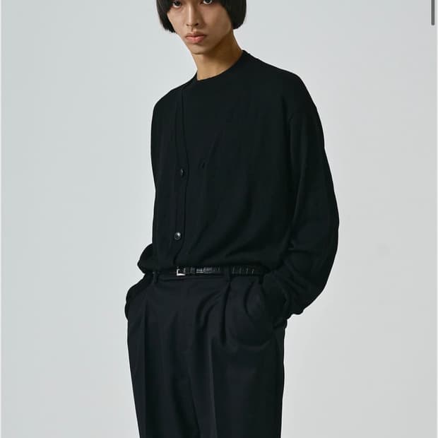 [50]노이어 x kkst 모크넥 레이어드 니트 블랙