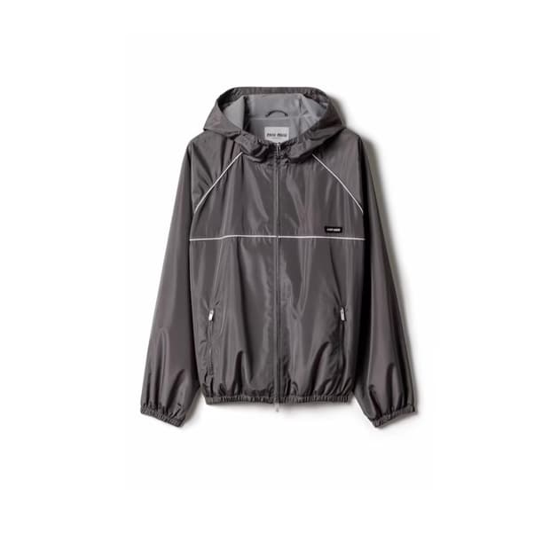 [40] 미우미우 테크니컬 실크 블루종 재킷 블루 리드 그레이